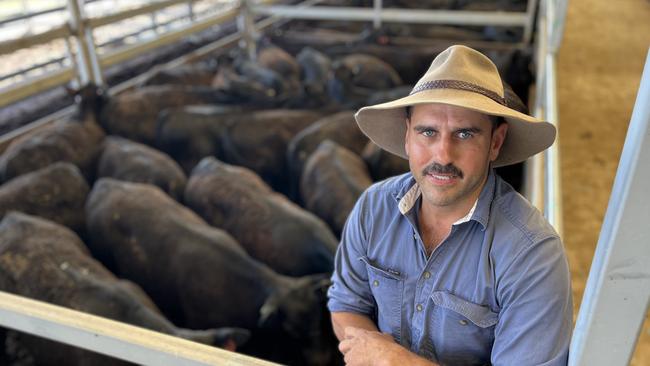 Mark Merceica from Mansfield sold Angus steer weaners to 450c/kg at the Wodonga store sale.