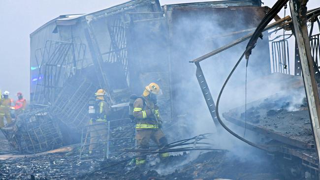The scene of the fatal truck crash 6km outside Truro. Picture: Tom Huntley