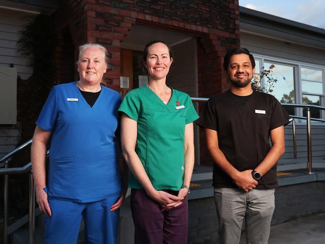 Registered nurse Melanie Buckland, Doctor Maureen Ryan and Doctor Saranga Jinadasa of the Cygnet Family Practice. Picture: Nikki Davis-Jones