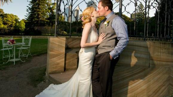 Annabelle Wilson and Josh Chalmer on their wedding day. Image supplied by Annabelle Wilson