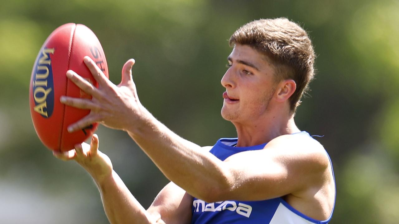 Harry Sheezel spent time in defence during North Melbourne’s practice match.