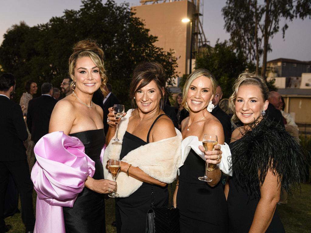 At the LifeFlight Toowoomba Gala are (from left) Cat Ardi, Lynn Skuse, Jenna Briskey and Bek Clayton at The Goods Shed, Saturday, May 24, 2025. Picture: Kevin Farmer