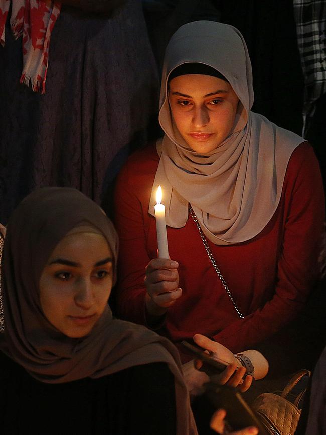 People of all faiths showed their support in Melbourne. Picture: Ian Currie