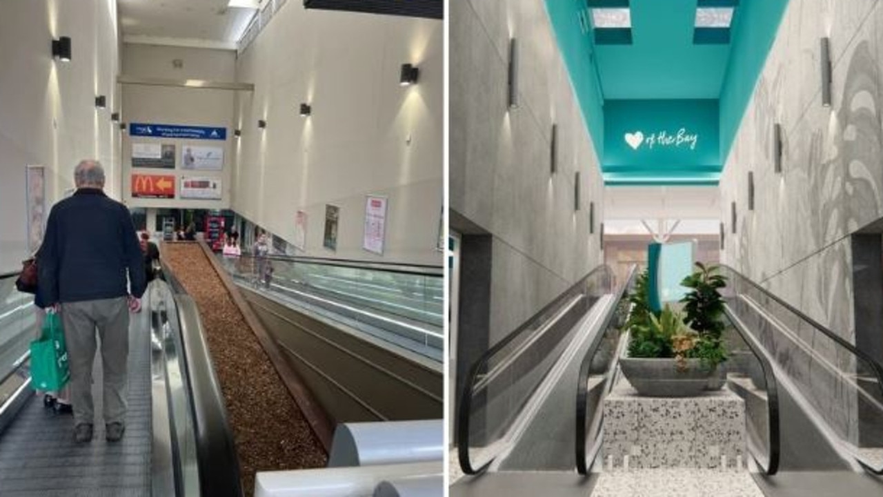 The current travelators [left] will be completely upgraded by December this year.