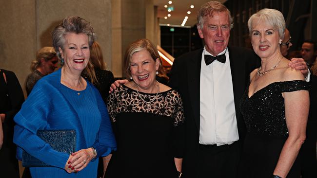 (L,R) Katie Lahey, Ann Sherry, Danny Gilbert and Diane Smith-Gander posing for a photo at the Chief Executive Women dinner held at the ICC Sydney in 2019. Picture: Adam Yip