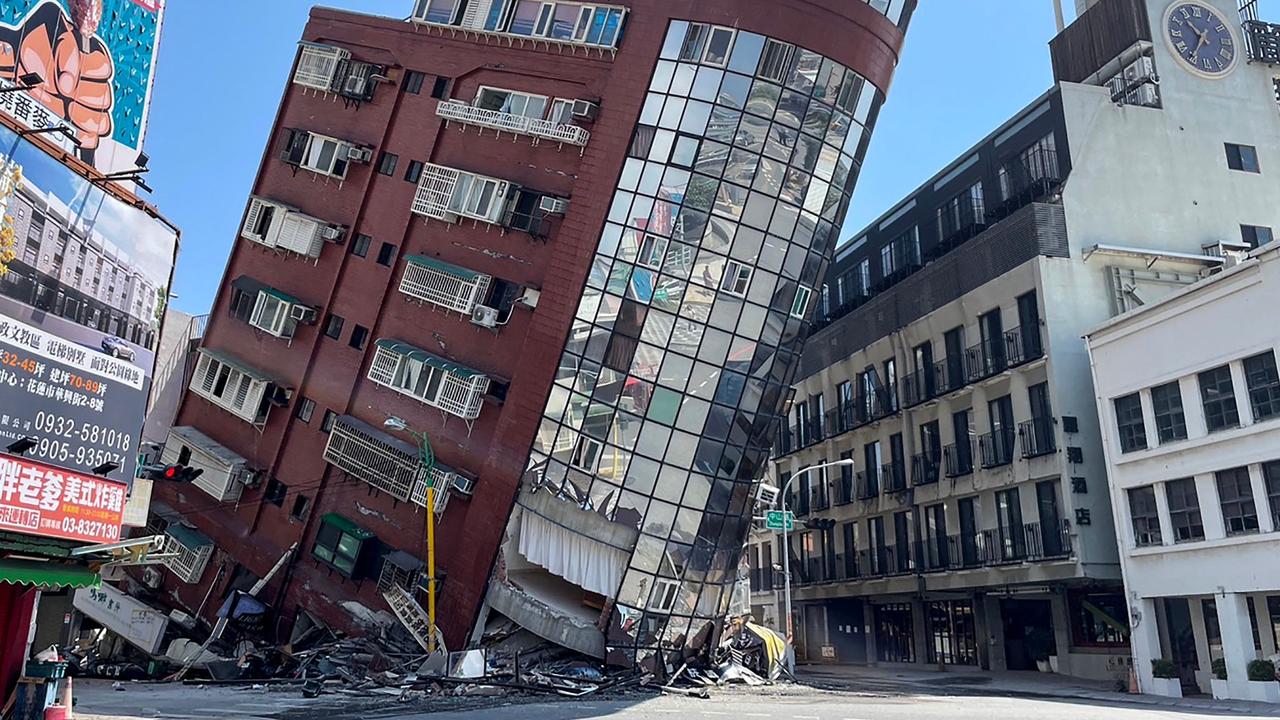 Another damaged building after the massive quake. Picture: CNA/AFP