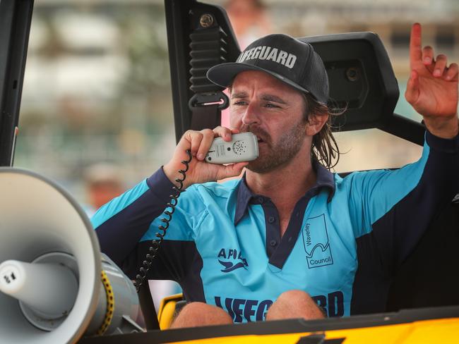 Bondi lifeguard Troy Quinlan was part of the rescue and credited Mr Hauserman with saving the teenagers life. Picture: Julian Andrews