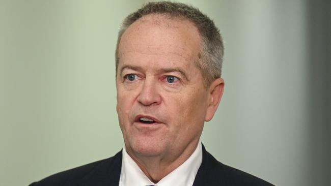 CANBERRA, Australia, NewsWire Photos. June 5, 2024: NDIS and Government Services Minister, Bill Shorten holds a door stop press conference at Parliament House in Canberra. Picture: NCA NewsWire / Martin Ollman