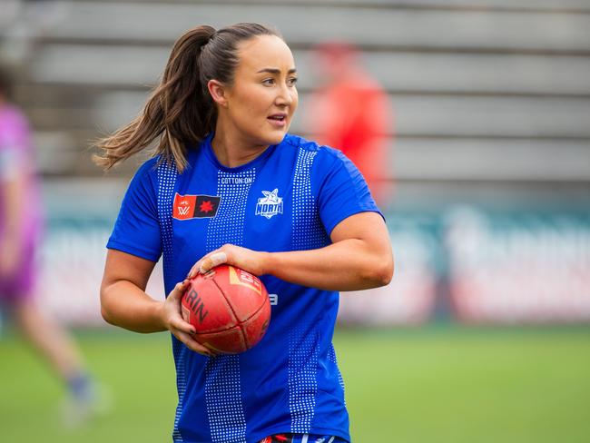 North Melbourne’s Nicole Bresnehan. (Photo by Linda Higginson/Getty Images)