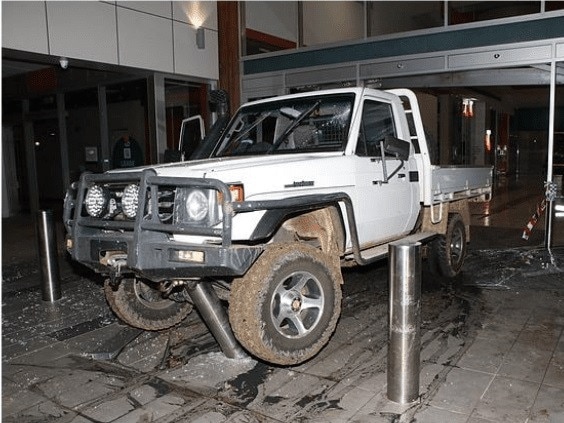 Queensland Police are seeking information from the public after an allegedly stolen Toyota Landcruiser rammed through the front of a shop within a shopping centre on Capricornia Highway and Codenwarra Road, Emerald on Tuesday, December 3.