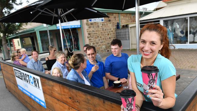 Coffee Factory Cafe owner Danielle Wigzell. Picture: AAP Image/ Keryn Stevens