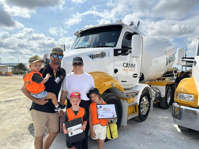 Matt Doyle and family at CAMM Quarries &amp; Concrete's new fixed concrete plant launch. Picture: Supplied.