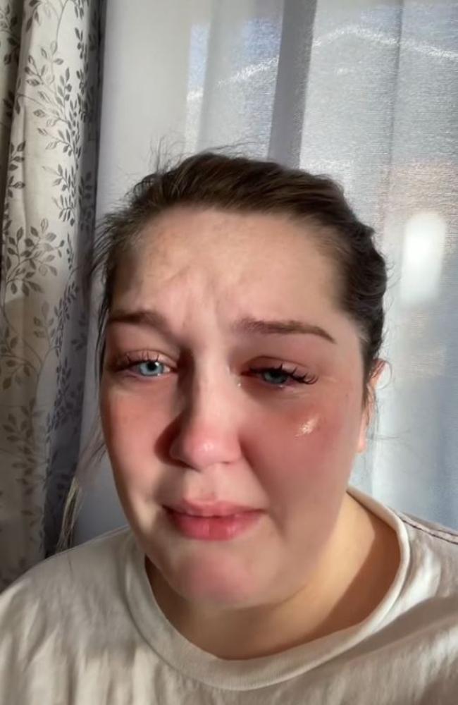 She was visibly upset while she was telling her story. Picture: TikTok