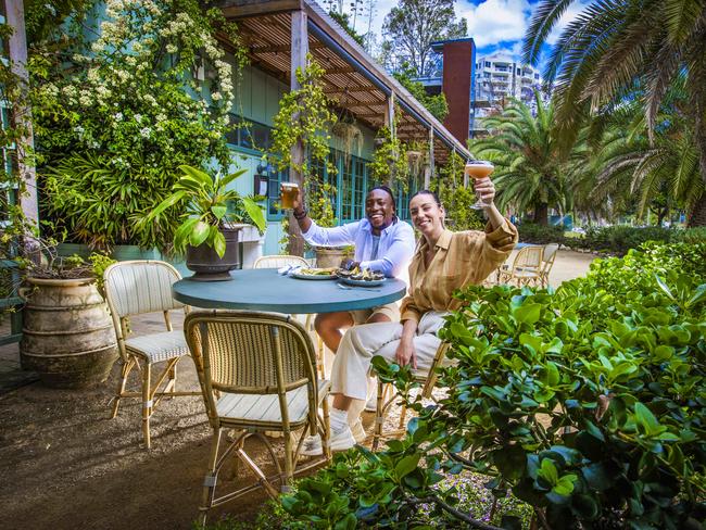 Aristotle Omanga and Maria Martinez Gomez at the Greenhouse at Howard Smith Wharves. Picture: NIGEL HALLETT