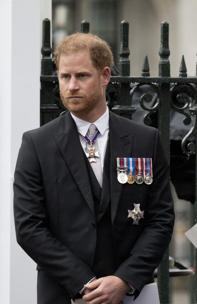 Harry looking chic in Dior for the Coronation of Charles III in 2023. Picture: Andy Stenning – WPA Pool/Getty Images