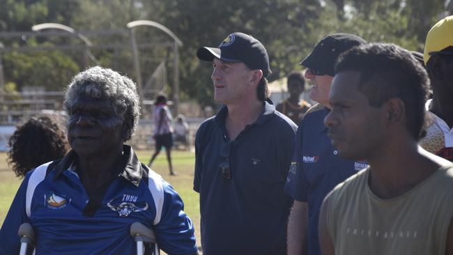 AFL CEO Andrew Dillon at the Tiwi Island Football League grand final between the Tuyu Buffaloes and the Pumarali Thunder on Saturday. Picture: Max Hatzoglou