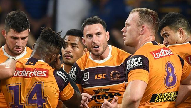 Darius Boyd has gone in to bat for his team after their drubbing at the hands of the Eels. Picture: Joel Carrett/AAP