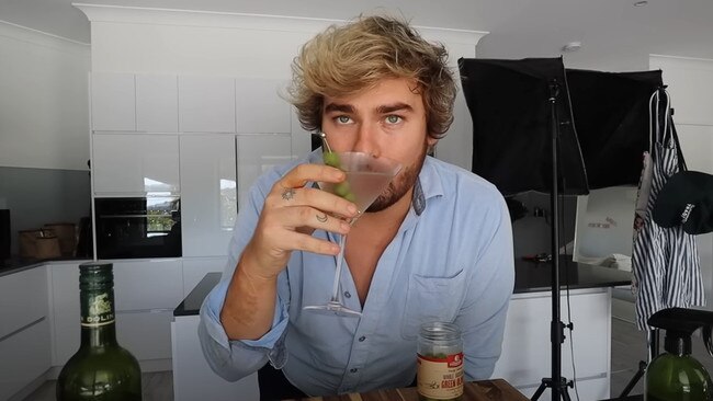 A Gold Coast beauty influencer, Michael Finch has begun posting cocktail and food recipes on YouTube, Instagram and TikTok. Picture: YouTube / Michael Finch