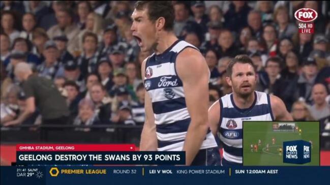 Geelong Cats sink Sydney Swans by 93 points