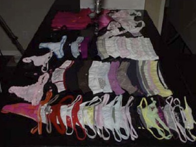 Williams kept an extensive collection of stolen women's underwear. Picture: Court photo evidence.