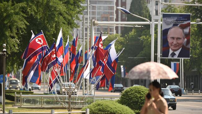 Vladimir Putin got a warm welcome in Pyongyang this week. Picture: AFP