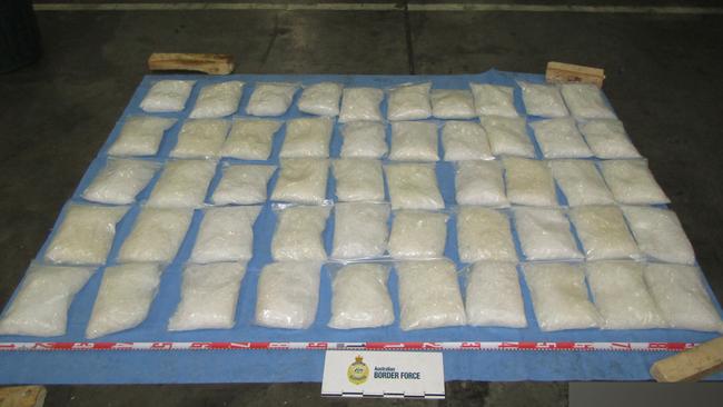 Part of the 313 kilogram haul of crystal methamphetamine destined for South Australia in 2018.