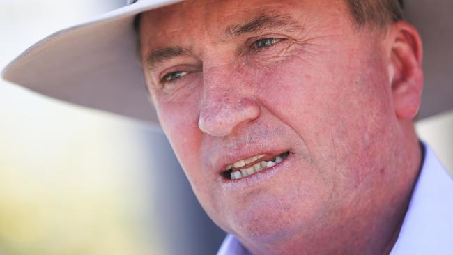 Barnaby Joyce in Tamworth during the campaign in his electorate, New England. Picture: Dylan Robinson