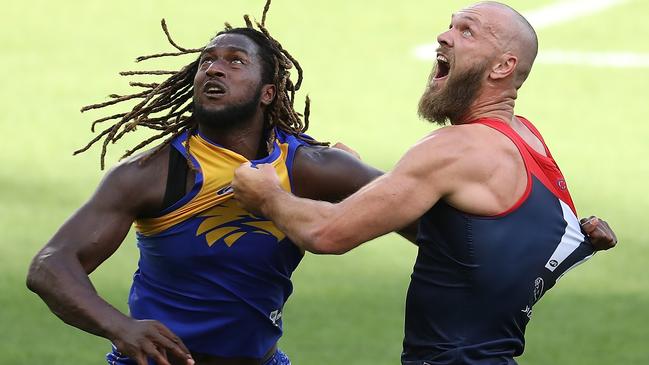 Nic Naitanui can spend a greater percentage of game time on the field without playing extra minutes. Picture: Getty Images