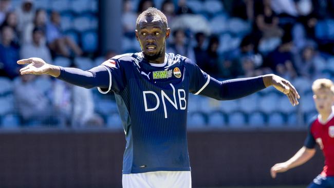 Sprint legend and Central Coast Mariners target Usain Bolt. Picture: AFP
