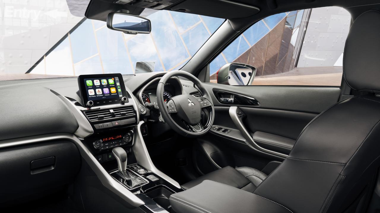 Inside the Mitsubishi Eclipse Cross is more trademark Mitsubishi, as opposed to its extroverted exterior. Range-topping Exceed model pictured.