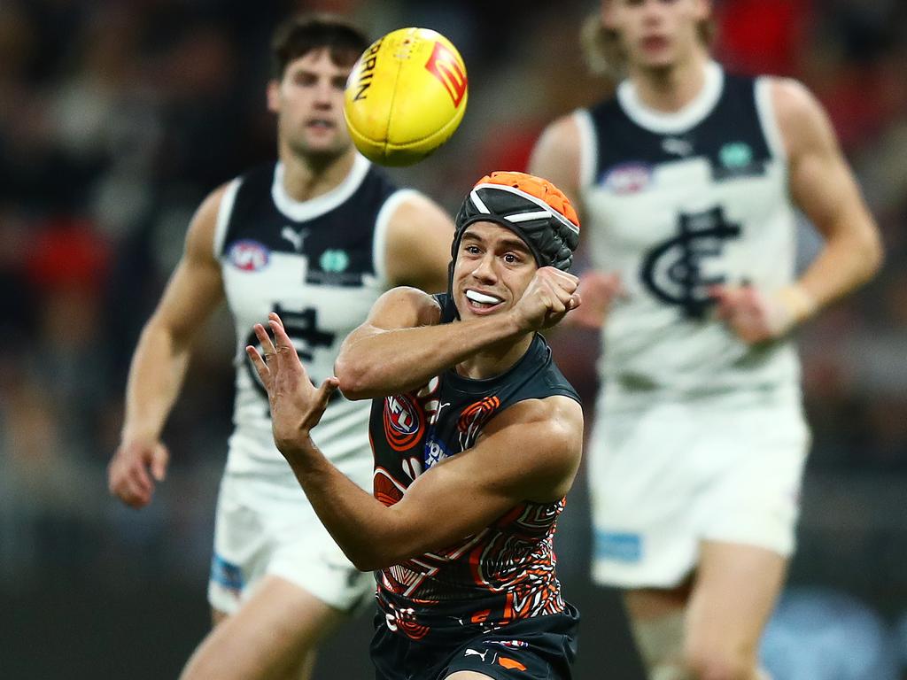 Jones immediately had a massive impact on the Giants’ attack. Picture: Brett Costello