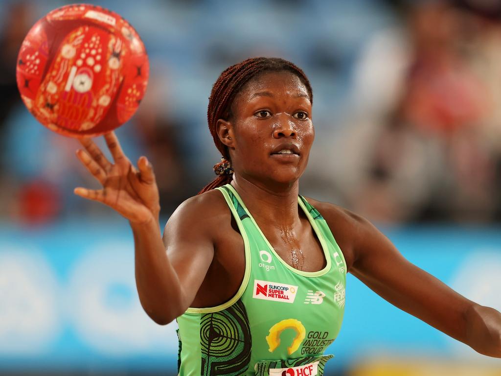 Sunday Aryang showed just why she deserves to be in the Diamonds squad. Picture: Mark Kolbe/Getty Images