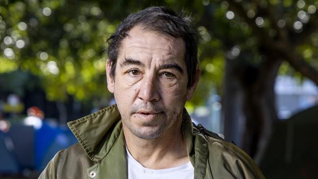 Allan Ryder outside his tent in Musgrave Park, South Brisbane, Wednesday, June 5, 2024 - Picture: Richard Walker