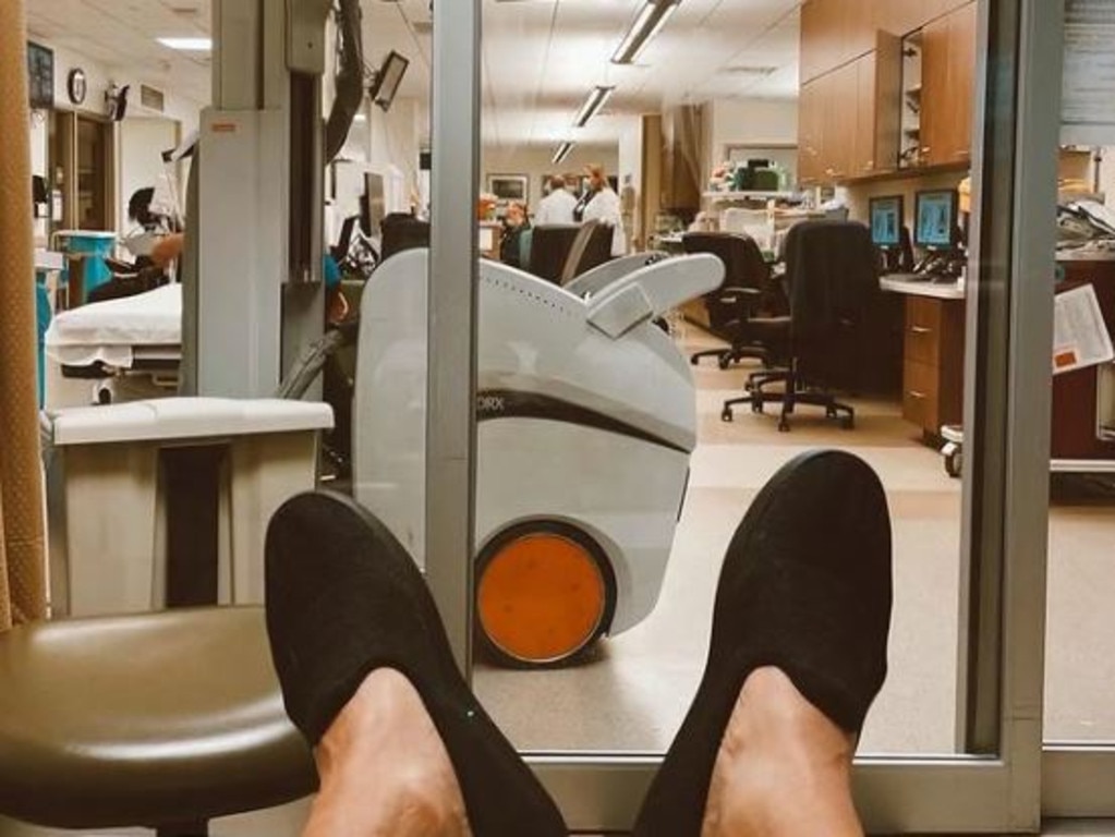 Greg Norman posts photos from his hospital bed.