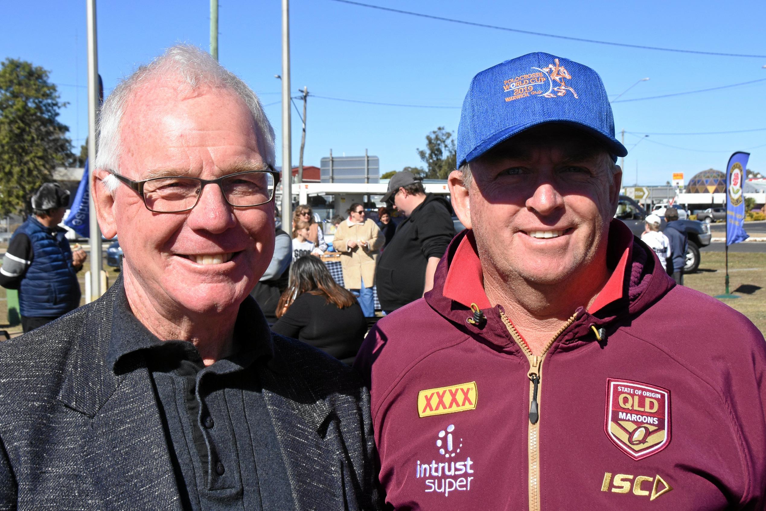 Vice President of the Warwick Turf Club Peter Campbell and Turf Club Committee member William Martin. Picture: Chris Lines