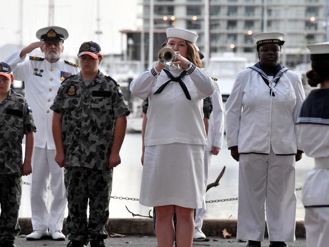 Musician 3rd Class Christina Taralson from the US Seventh Fleet Band. Picture: Evan Morgan
