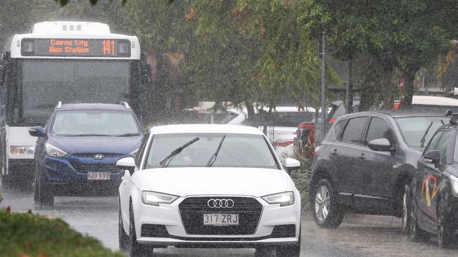 Cairns Regional Council urges residents not to walk, ride or drive through flood waters. Picture: Brendan Radke