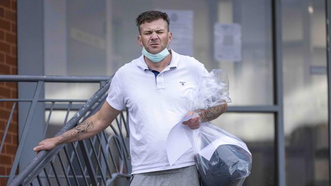 Tim Murphy leaves the Frankston Police station on bail. Picture: Wayne Taylor