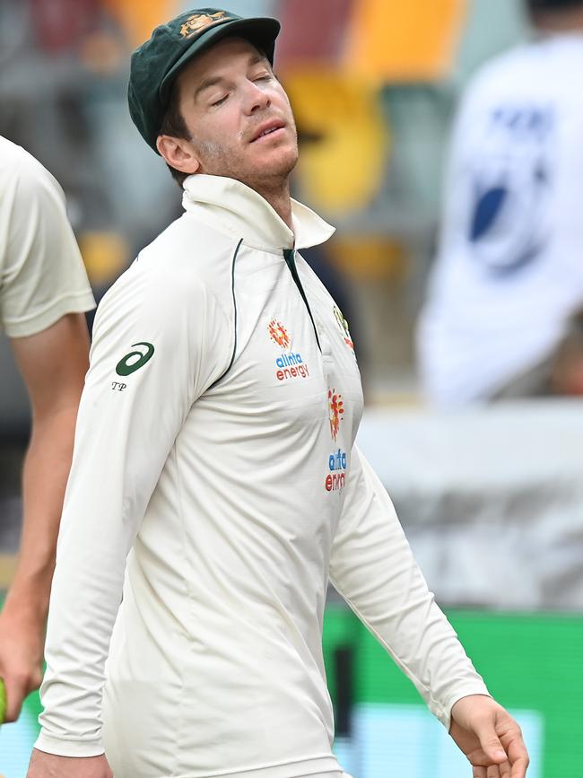 Tim Paine during day two of the 4th Test Match in the series between Australia and India at The Gabba on January 16, 2021 in Brisbane, Australia. (Photo by Bradley Kanaris/Getty Images)