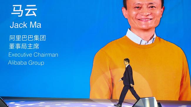 Jack Ma prepares to deliver a speech in Shanghai. Picture: AFP