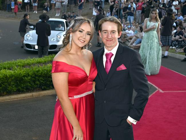 Harristown High School formal 2020 at Highfields Cultural Centre. Paige Bowtell and Brodie Schoenfisch.