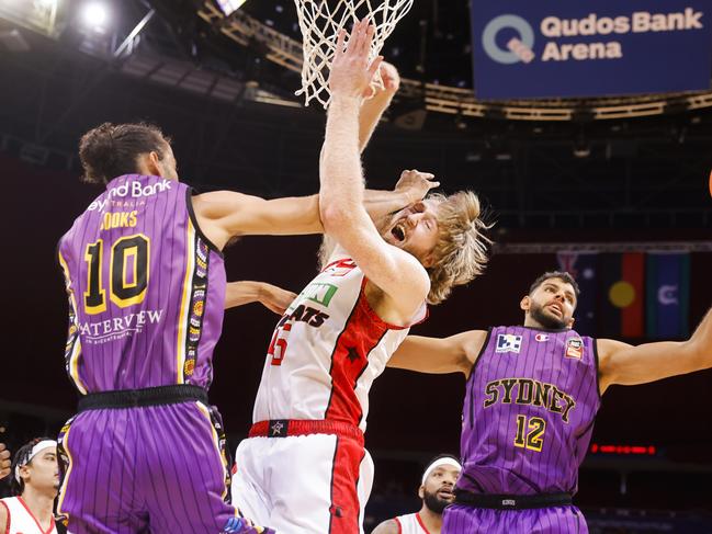 Xavier Cooks got physical on defence. Picture: Jenny Evans/Getty Images