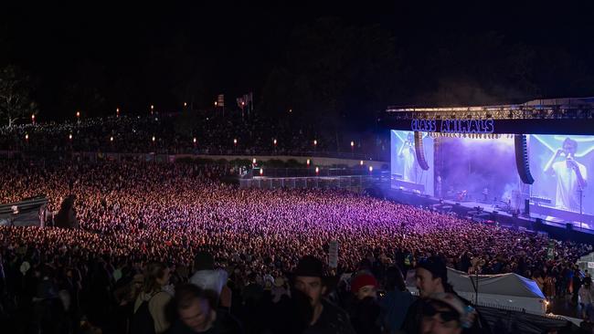 British indie pop band Glass Animals performing at the Amphitheatre main stage at Splendour in the Grass music festival, North Byron Parklands, July 23, 2022. Picture: Ian Laidlaw