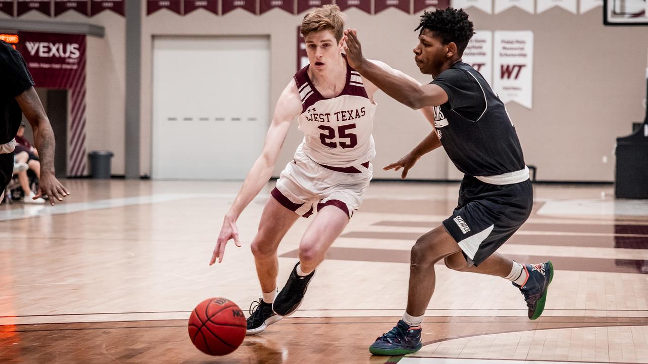 Austin Shelley in action for West Texas. The shooting prospect has joined Mount Gambier for NBL1 South season 2022. Picture: Supplied