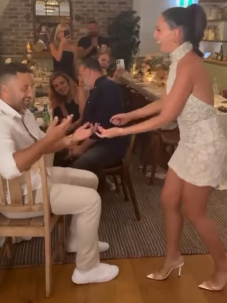 She tried to recreate their wedding dance. Picture: Instagram