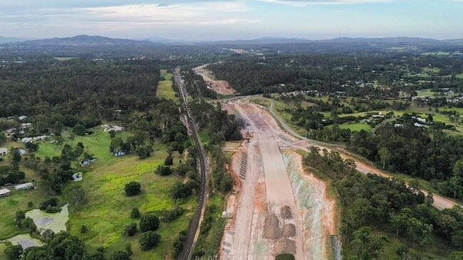 Images of work on the Gympie Bypass captured by Infinity Flights Photography.