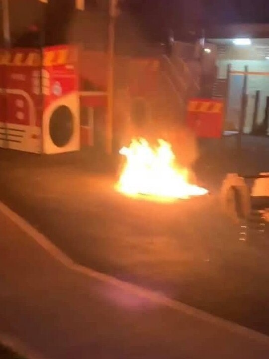 The memorial playground paying tribute to RFS firefighters Geoff Keaton and Andrew O’Dwyer has been vandalised.