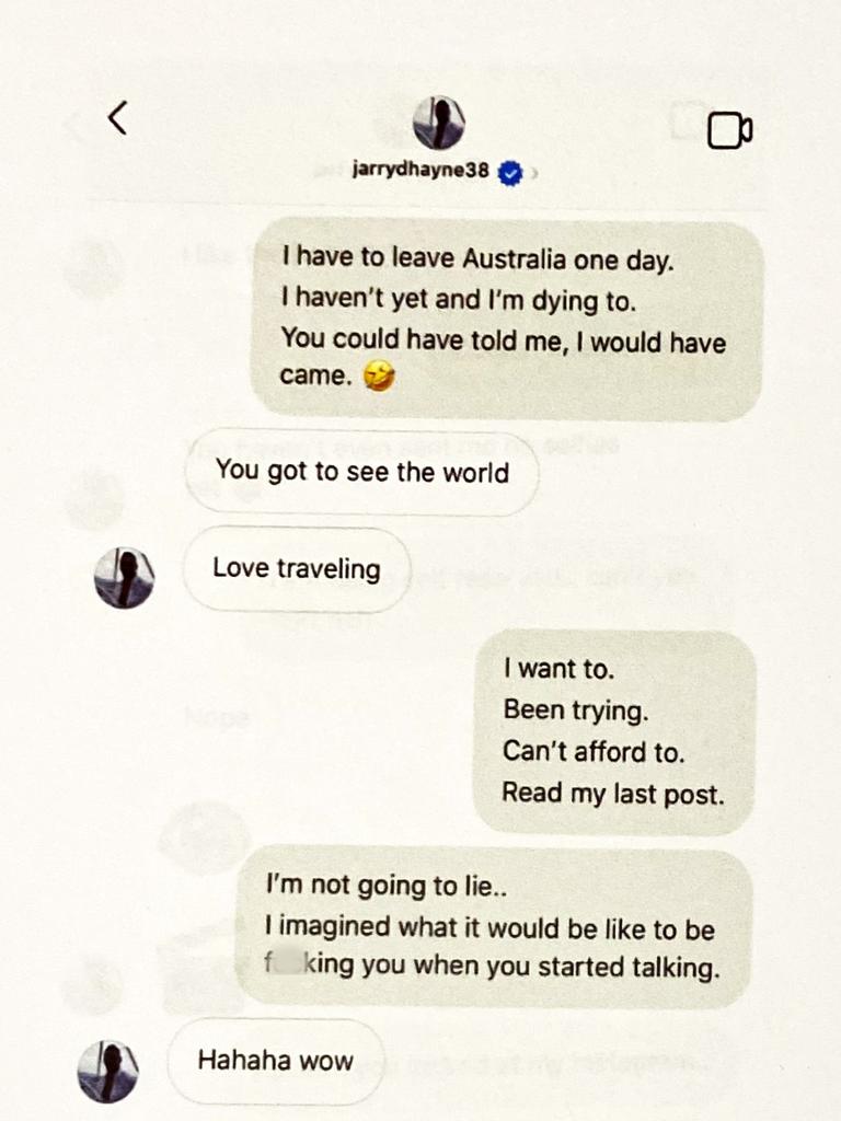 The conversation on Instagram before the pair met. Pictures: Supplied.