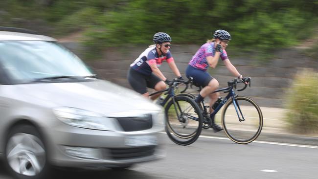 Injuries as a result of crashes with cars, pedestrians, or with other bikes within a group of riders, have marred Beach Rd’s reputation. Picture: David Crosling