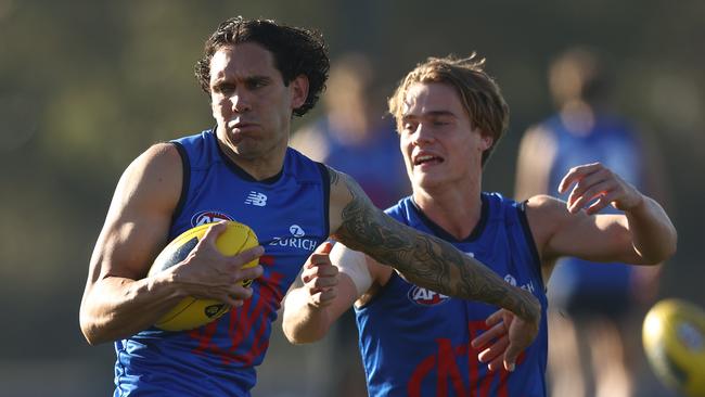 Harley Bennell, left, and Trent Rivers will be both play for Melbourne in Round 2. Picture: Robert Cianflone/Getty Images